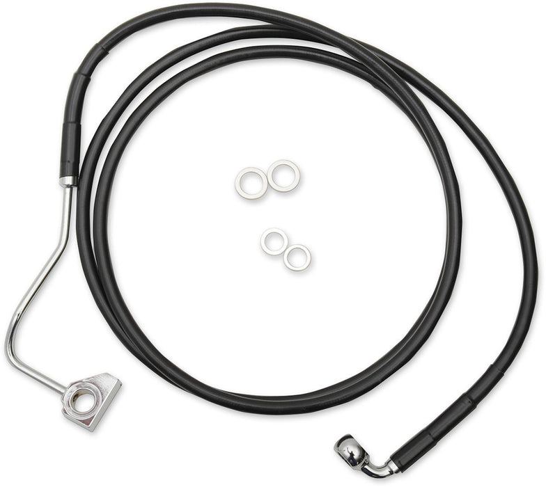 Drag Specialties Brake Line Kit Extended Upper Front Length Black Vinyl/Stainless Steel + 8" - Part #17414508 - Hogparts UK