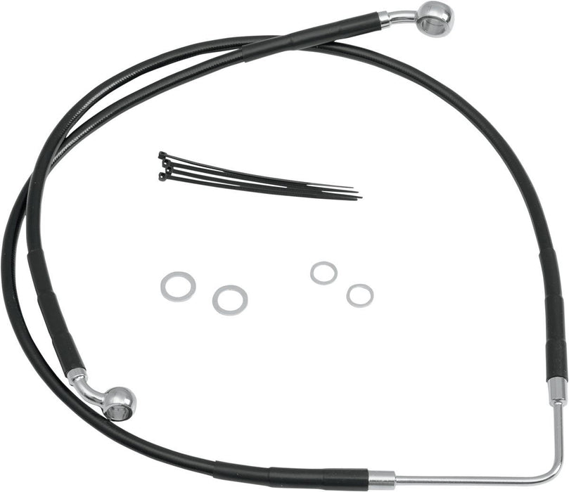 Drag Specialties Front Brake Line Black Vinyl Coated Stainless Steel - Part #17412586 - Hogparts UK