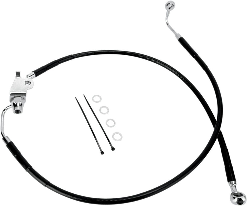 Drag Specialties Rear Brake Line Black Vinyl Coated Stainless Steel - Part #17412961 - Hogparts UK