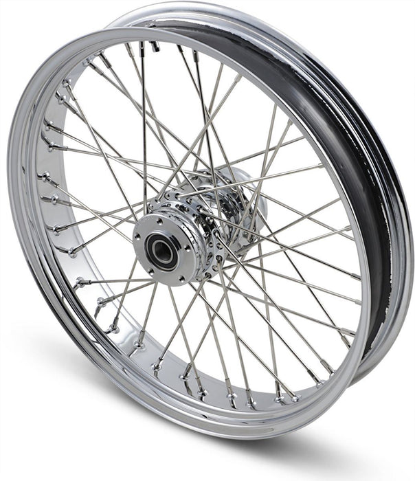 Drag Specialties Front Wheel 21X3.5 Dual-Disc 40-Spoke Chrome - Part #02030384 - Hogparts UK