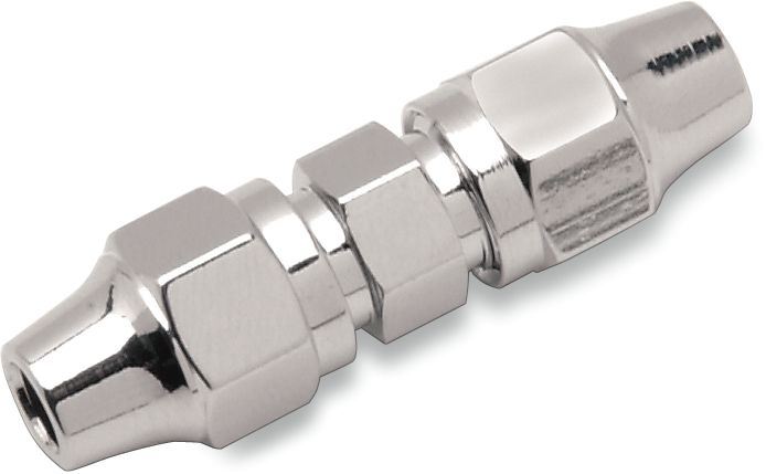 Drag Specialties Universal Brake Line Fitting Chrome 3/16-3/16-Union - Part #17420066 - Hogparts UK