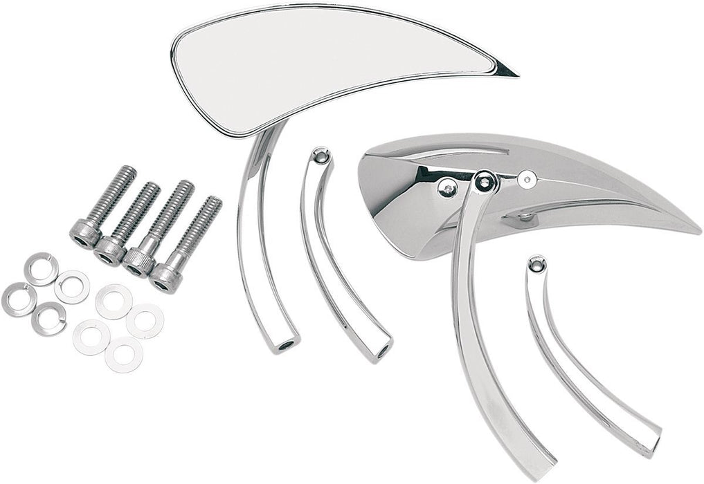 Drag Specialties Mirror Kit Teardrop W/ 2 Stems Chrome - Part #06400082 - Hogparts UK