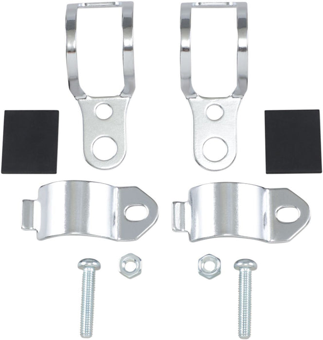 Drag Specialties Universal Fork-Mount Marker Light Bracket Chrome - Part #DS285052 - Hogparts UK