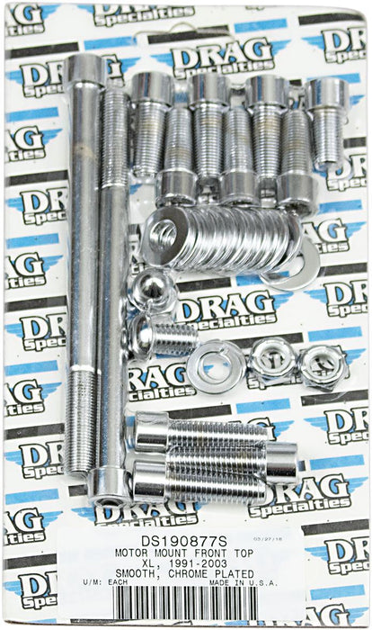 Drag Specialties Chrome Socket-Head Motor Mount Bolt Kit Smooth - Part #DS190877S - Hogparts UK