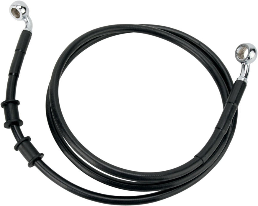Drag Specialties Front Brake Line Black Vinyl Coated Stainless Steel Extended 6" - Part #17412897 - Hogparts UK