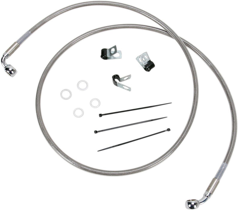 Drag Specialties Front Brake Line Stainless Steel Extended 6" - Part #17412651 - Hogparts UK