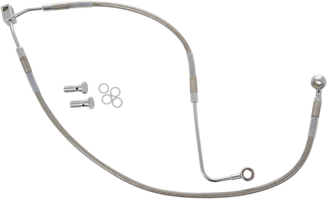 Drag Specialties Brake Line Stainless Steel Clear Coated Front/Lower Oem Length - Part #17413775 - Hogparts UK