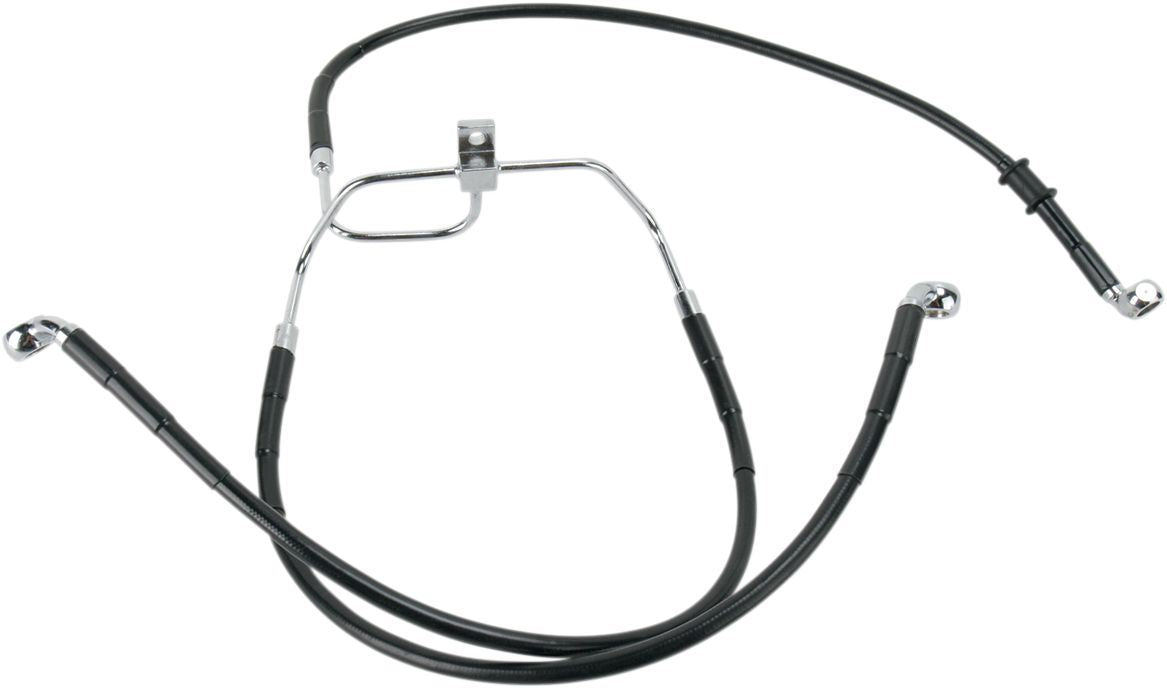 Drag Specialties Front Brake Line Black Vinyl Coated Stainless Steel Extended 8" - Part #17412910 - Hogparts UK