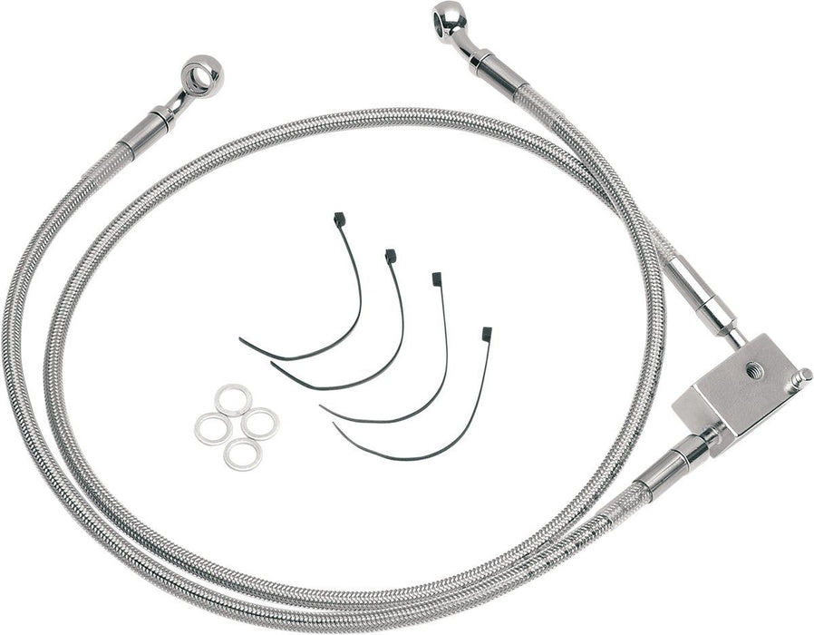 Drag Specialties Rear Brake Line Stainless Steel 2" Extended - Part #17410175 - Hogparts UK