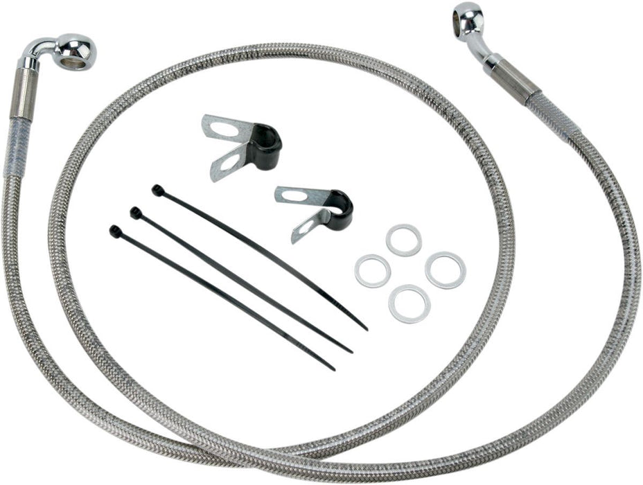 Drag Specialties Front Brake Line Stainless Steel Extended 8" - Part #17412683 - Hogparts UK