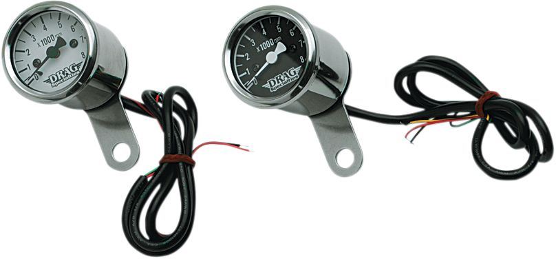 Drag Specialties 1.8" Tachometer 8000Rpm Chrome Black Face - Part #22110055 - Hogparts UK