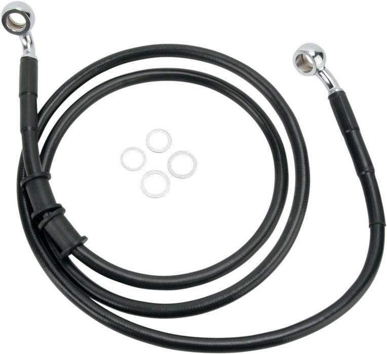 Drag Specialties Front Brake Line Black Vinyl Coated Stainless Steel - Part #17412882 - Hogparts UK