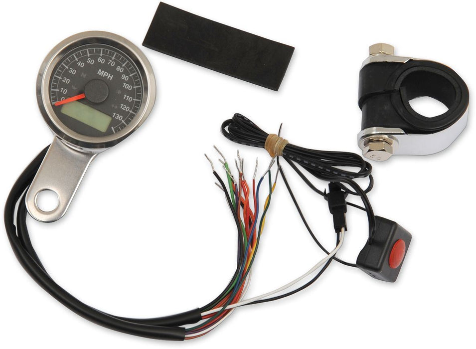 Drag Specialties Electronic Speedometers With Indicator Lights 1-7/8" Mini Programmable 120 Mph - Part #22100416 - Hogparts UK
