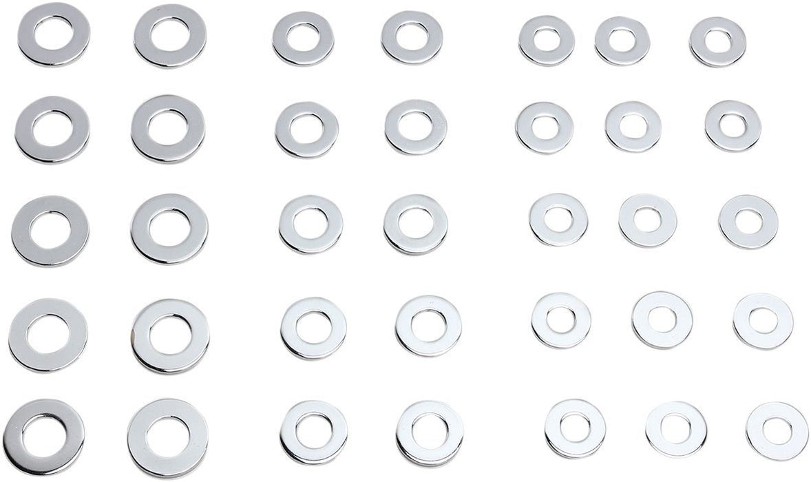 Drag Specialties Flat Washer Kit Chrome - Part #DS190501 - Hogparts UK