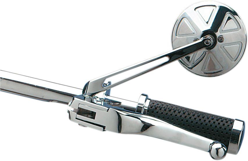 Drag Specialties Mirror Ness Stealth Iii Round 3.5" W/ 6" Stealth Ii Stem Chrome - Part #DS302156 - Hogparts UK