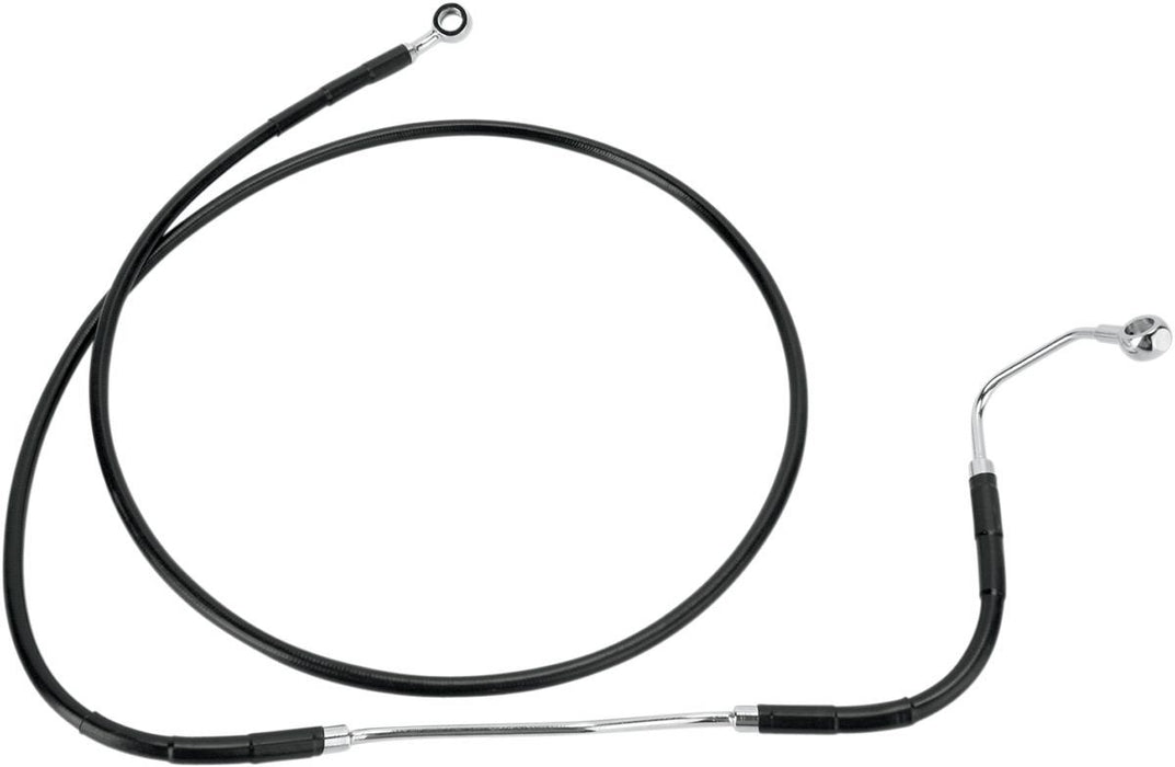 Drag Specialties Front Upper Brake Line Black Vinyl Coated Stainless Steel Extended 2" - Part #17412933 - Hogparts UK