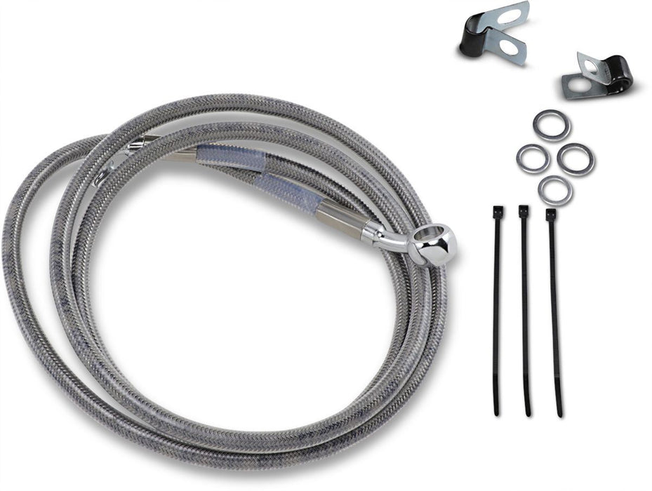 Drag Specialties Front Brake Line Stainless Steel Extended 10" - Part #17412674 - Hogparts UK