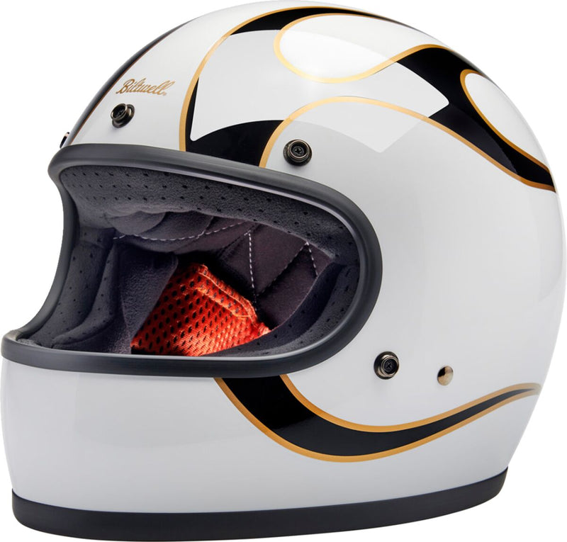 Biltwell Gringo Helmet Black Gold White S Full Face