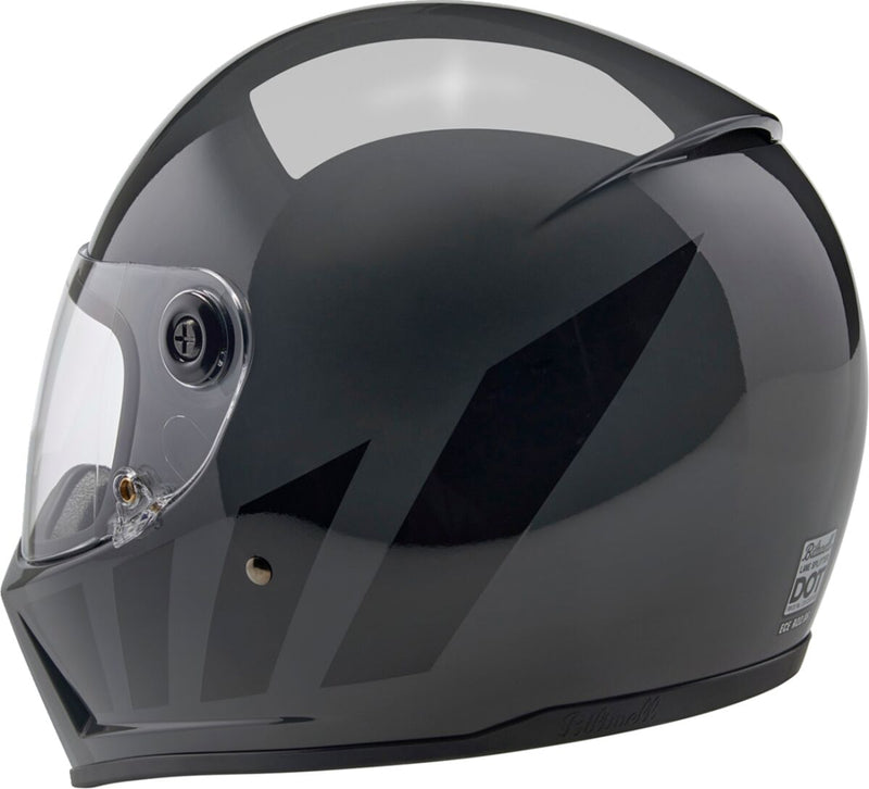 Biltwell Lane Splitter 22.06 Helmet Black Gloss Grey XL Full Face Each