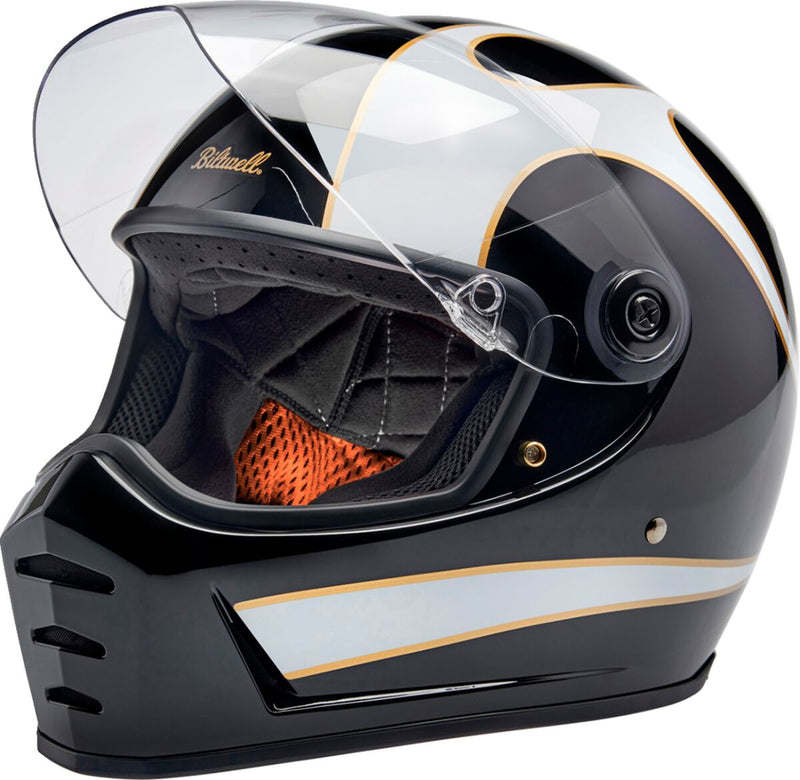 Biltwell Lane Splitter 22.06 Helmet Black Gloss White XL Full Face Each