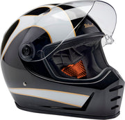 Biltwell Lane Splitter 22.06 Helmet Black Gloss White XL Full Face Each