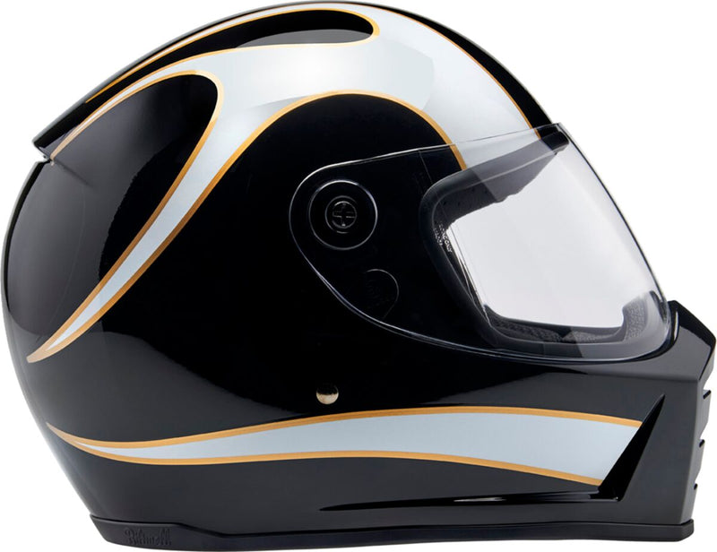 Biltwell Lane Splitter 22.06 Helmet Black Gloss White XL Full Face Each