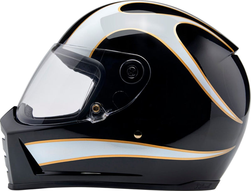 Biltwell Lane Splitter 22.06 Helmet Black Gloss White XL Full Face Each