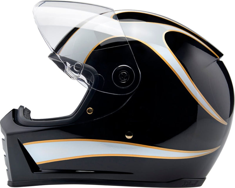 Biltwell Lane Splitter 22.06 Helmet Black Gloss White XL Full Face Each