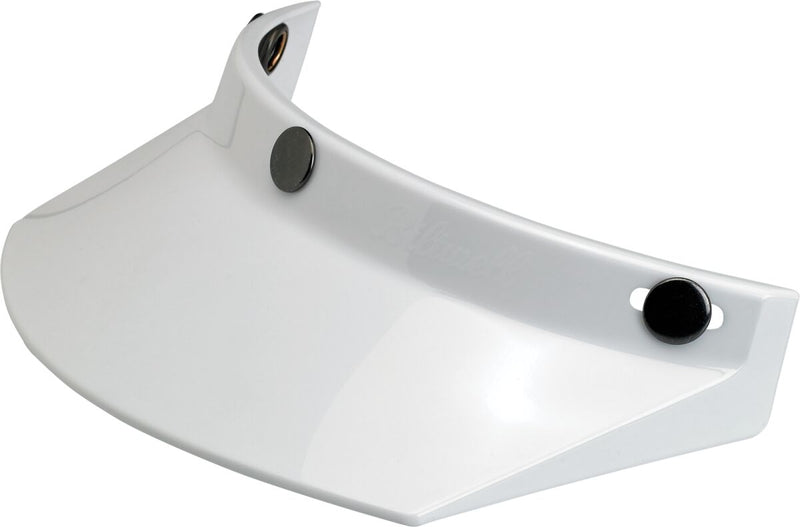 Biltwell 3-Snap Moto Helmet Visor Peak Gloss White One Size Polycarbonate