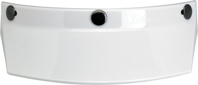 Biltwell 3-Snap Moto Helmet Visor Peak Gloss White One Size Polycarbonate Each
