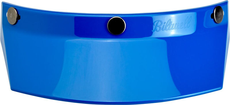 Biltwell 3-Snap Moto Helmet Visor Peak Blue One Size Polycarbonate Each