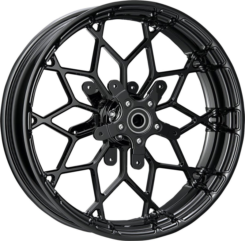 Arlen Ness Gloss Black Fat Factory Forged 18x5.5 Front Wheel Kit for 2007-2026 Harley-Davidson Touring and 2009-2025 Harley-Davidson Trike Motorcycles