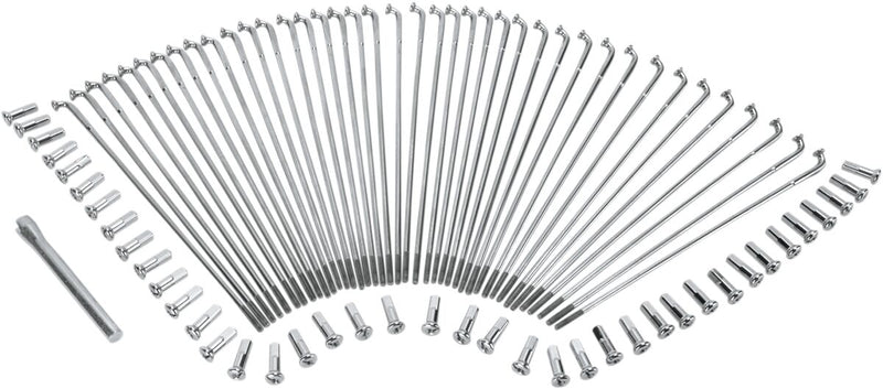 Drag Specialties Chrome and Stainless Steel Spoke Set Fits Harley-Davidson Dyna, Softail, Sportster, Touring, Trike Models 1941-2019