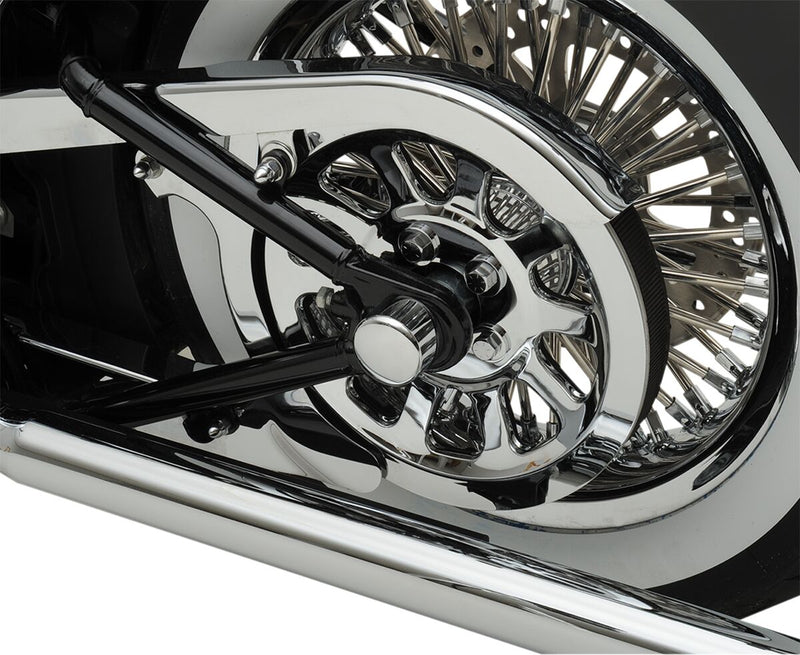 Drag Specialties Chrome Rear Axle Caps for 2008-2017 Harley-Davidson Softail and 2008-2017 Harley-Davidson Dyna Motorcycles