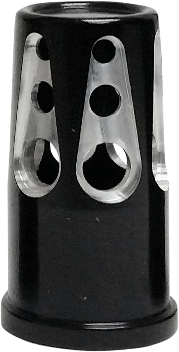 Avon Valve Stem Cap in Black & Chrome Gatlin Style