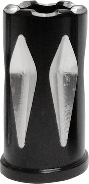 Avon Valve Stem Cap in Black & Chrome Rival Style