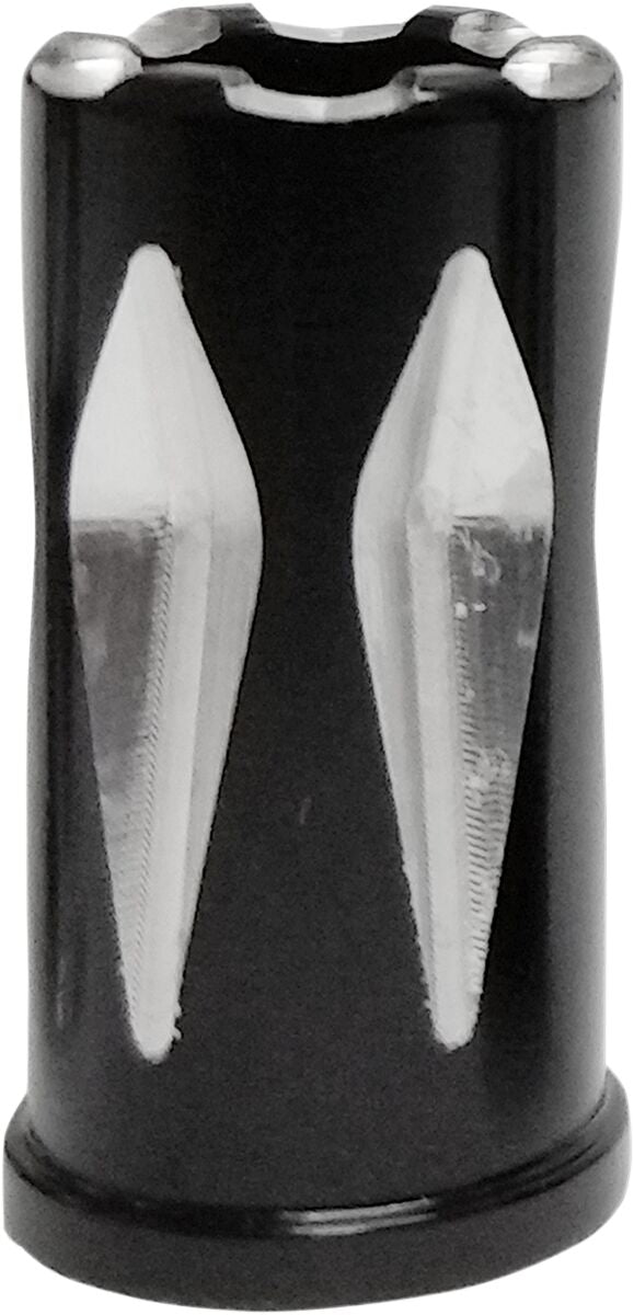 Avon Valve Stem Cap in Black & Chrome Rival Style