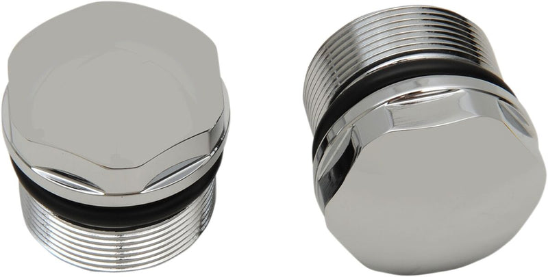 Chrome Fork Tube Plugs and Caps Dyna,
Classic,
Sportster
