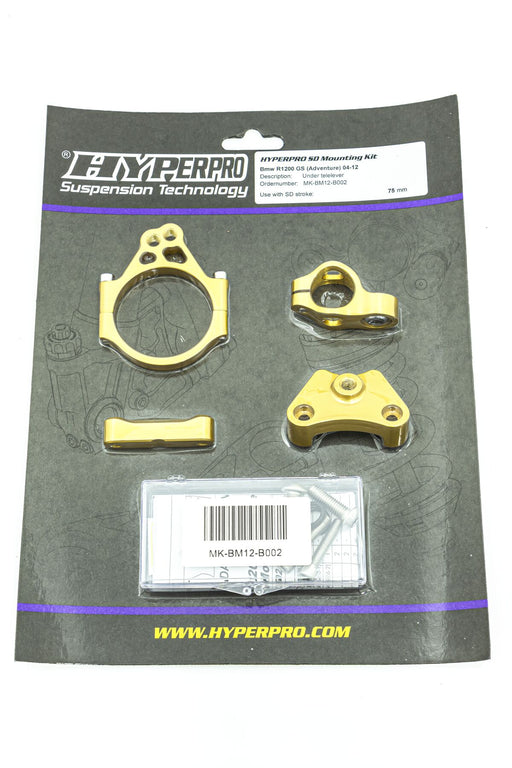 Hyperpro Steering Damper Mounting Kits for 2004-2013 BMW R 1200 GS Stabilizer Gold Aluminium #MK-BM12-B002