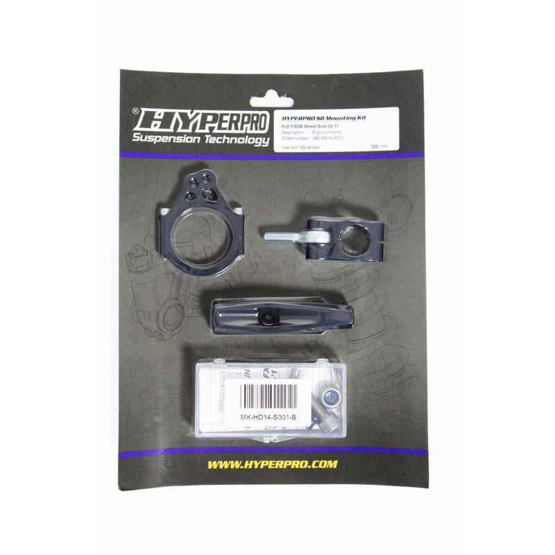 Hyperpro Steering Damper Mounting Kits for 2006-2017 Harley-Davidson FXDB Black Steering Damping #MK-HD14-S001-B