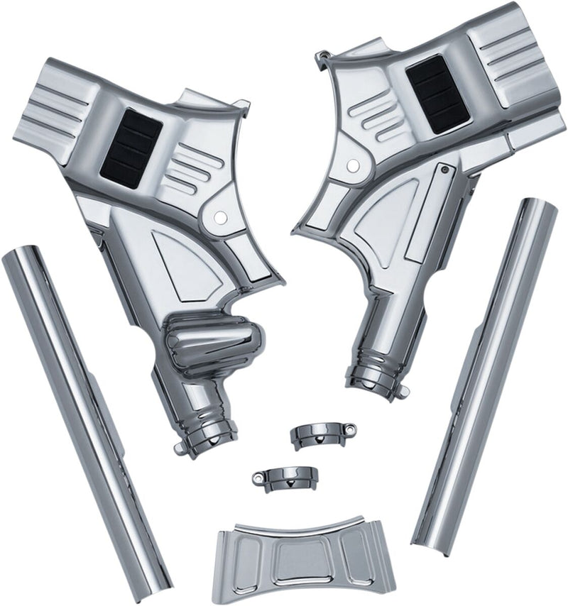Kuryakyn Deluxe Neck Covers In Chrome For Harley-Davidson 2014-2023 Touring Motorcycles