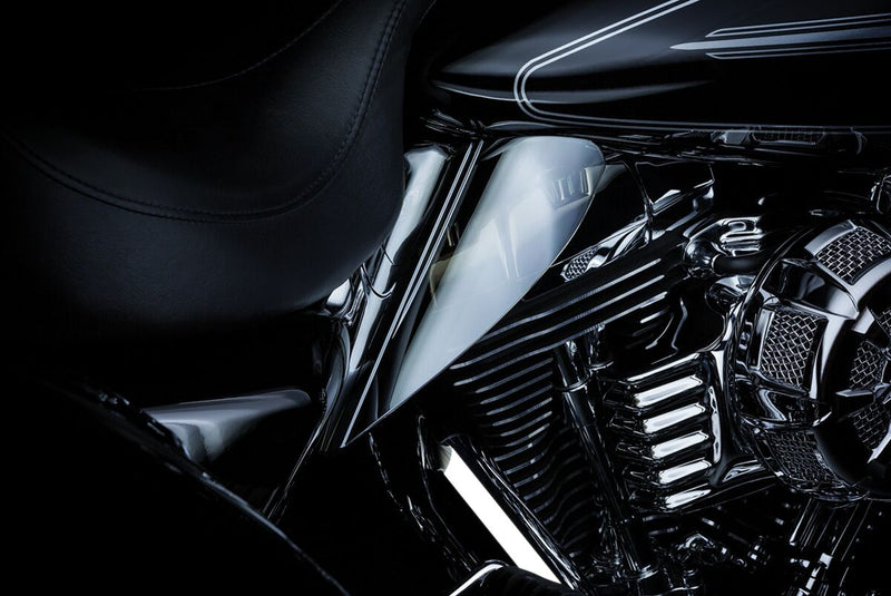 Kuryakyn Reflective Smoke Saddle Shield Heat Deflectors For Harley-Davidson 2009-2023 Electra Glides, Road Glides, Road Kings, Street Glides & Trikes