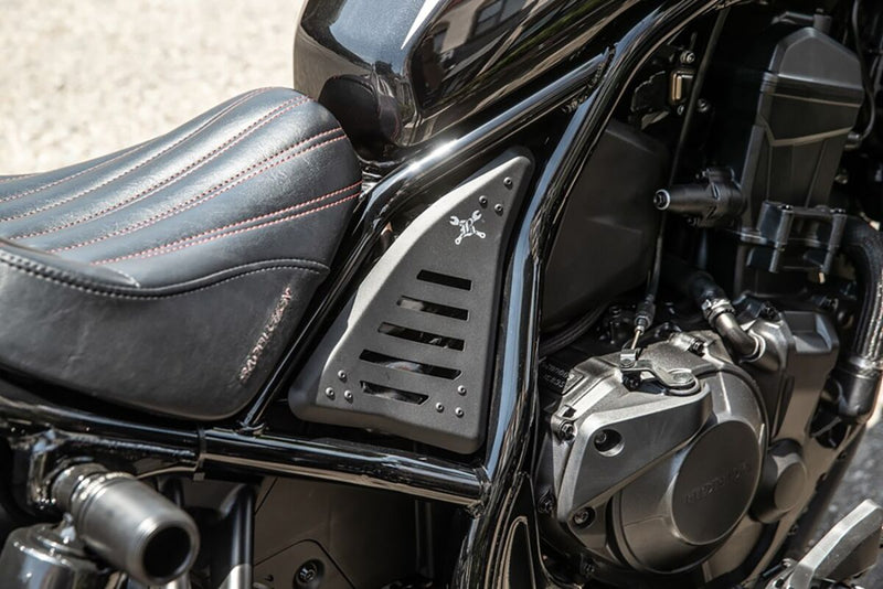 Burly Brand Side Covers for 2021-2024 HONDA CMX 1100 Black Powder-Coated Slash Cut Left Right Side Panel Aluminium Pair