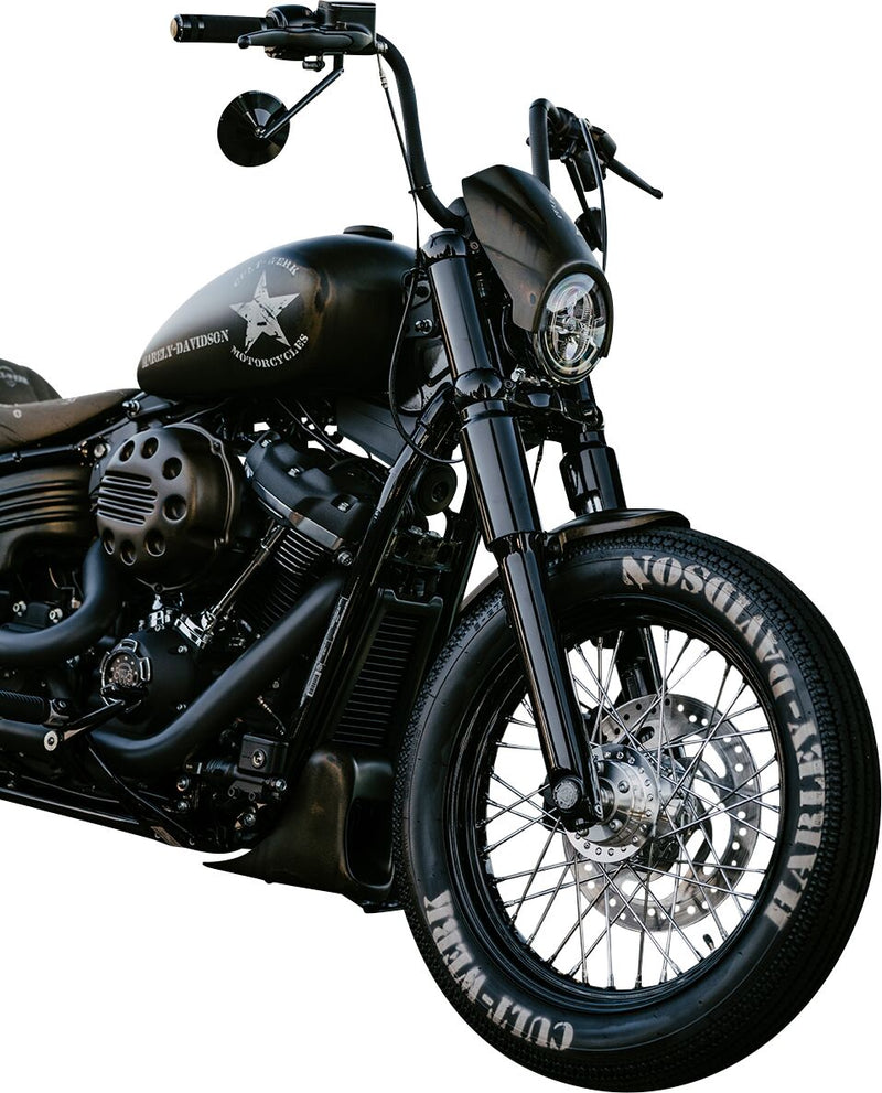 Cult Werk Spoiler Bobber for 2018-2024 Harley-Davidson Chin Spoiler Black Front ABS Plastic Each