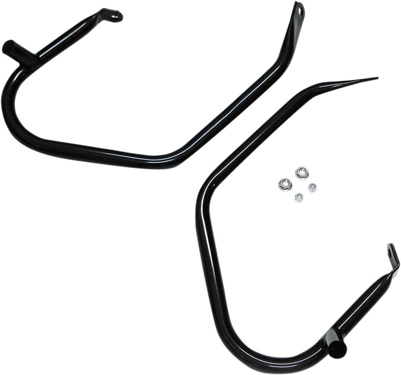 Drag Specialties Gloss Black Low-Profile Saddlebag Guards for 1999-2008 Harley-Davidson Electra Glide and 1999-2008 Harley-Davidson Road King Motorcycles