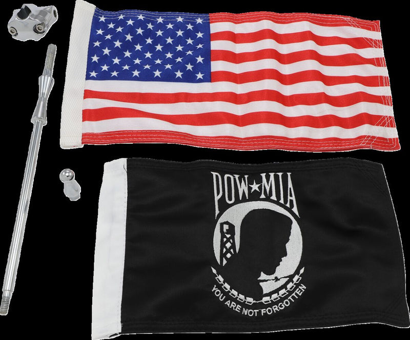 Kuryakyn Vertical Flag Mount Kit In Chrome For 1/2 Inch Tubing #KUR4254