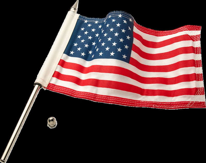 Ciro Flag Pole Natural Polished Silver Steel