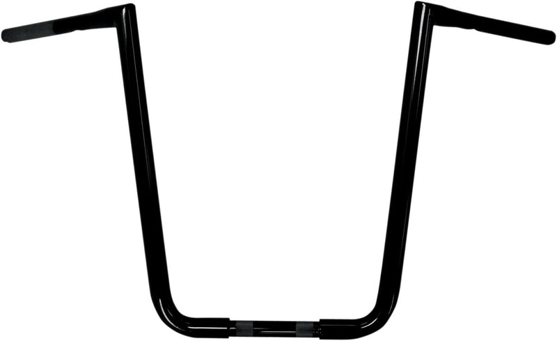 LA Choppers 19 Inch Rise (1-1/4 inch) Big Twin Peaks Handlebars in Black Black| Powder-Coated