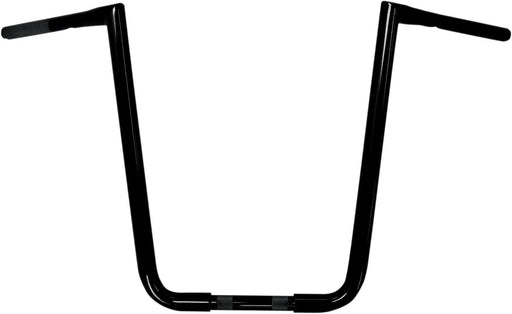 LA Choppers 19 Inch Rise (1-1/4 inch) Big Twin Peaks Handlebars in Black Black| Powder-Coated
