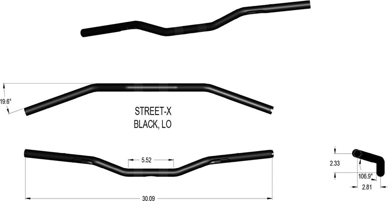 Street-X Handlebars - Rise 59 mm (2-3/8")